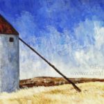 windmill painted, acrylic, 10x30in