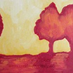 Red Outline Three Tree Red Outline Three Tree